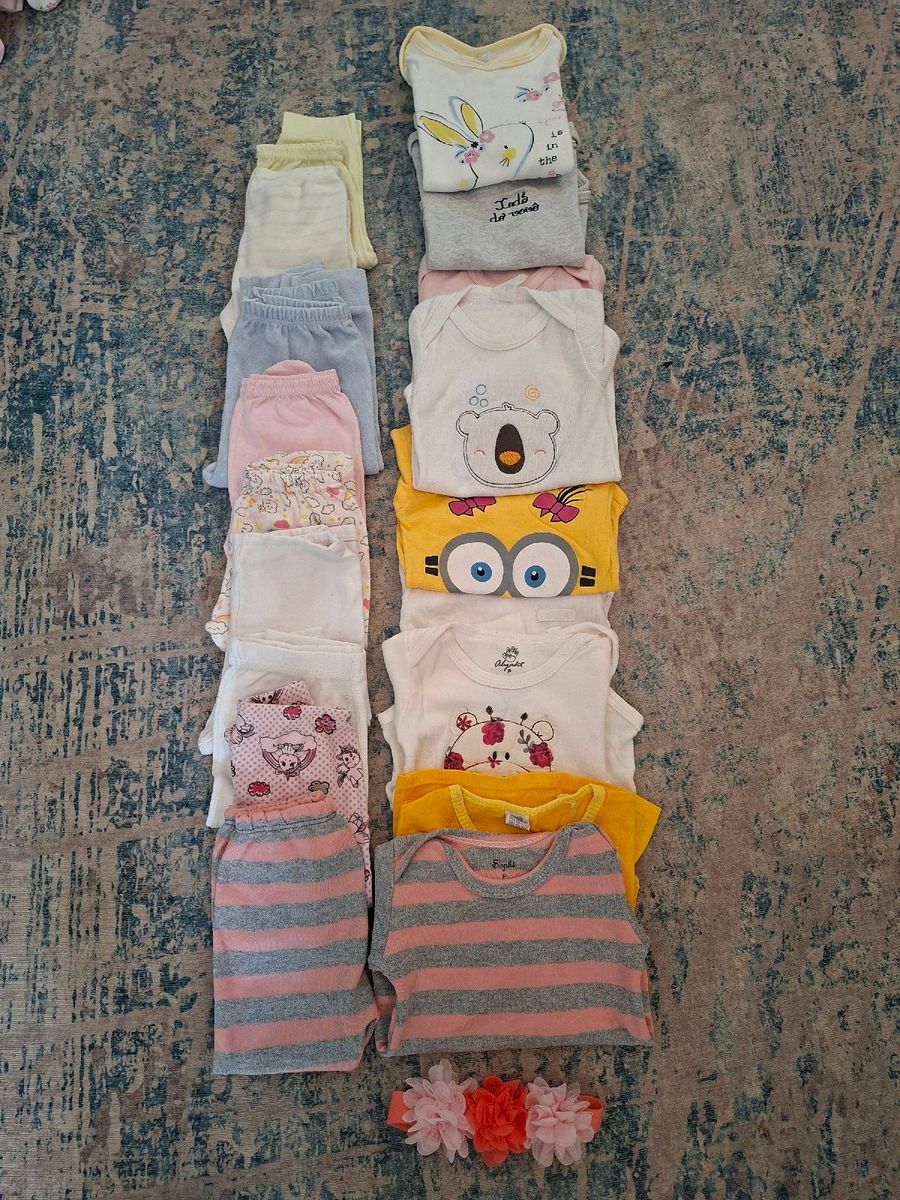 Lote de Roupa de Bebê Menina Tamanho P | Roupa Infantil para Menina ...