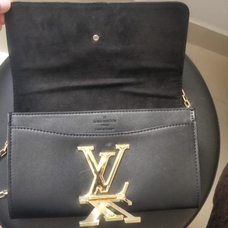 Bolsa Louis Vuitton Louise Black Calfskin Chain