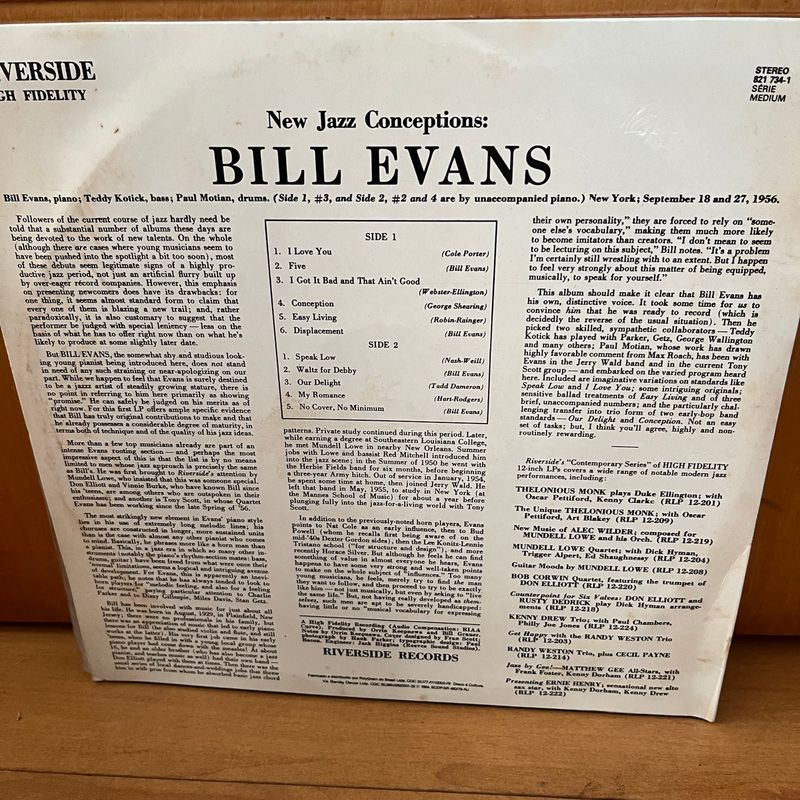 【中古LP】 Bill Evans / New Jazz Conceptions Lp Bill Evans - New Jazz Conceptions | Parcelamento sem juros