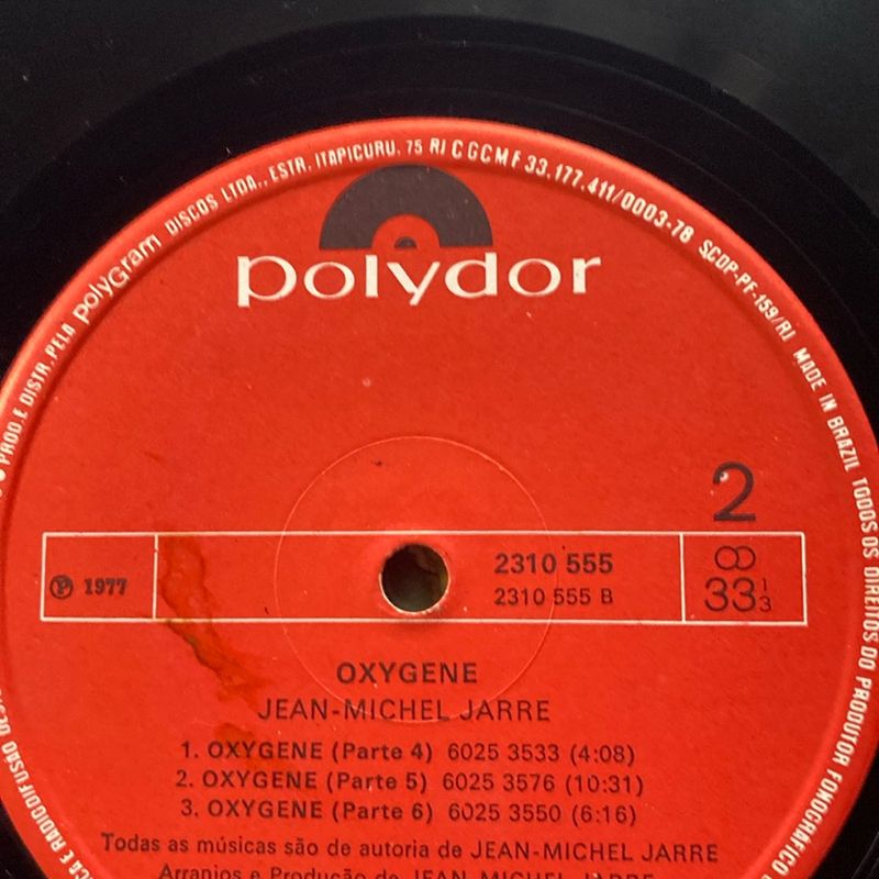 Lp Disco Vinil /. Jean Michel Jarre / Oxygene | Polydor Usado