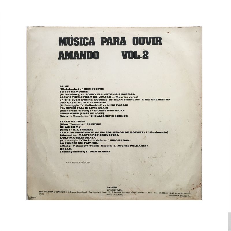 LP Musica para ouvir amando Vol. 2