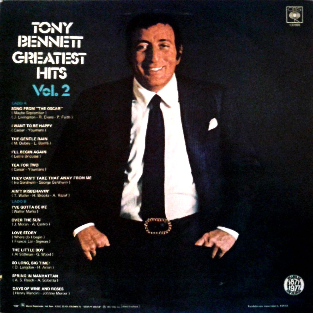 Lp Vinil De Tony Bennett Greatest Hits Vol Item De M Sica Cbs