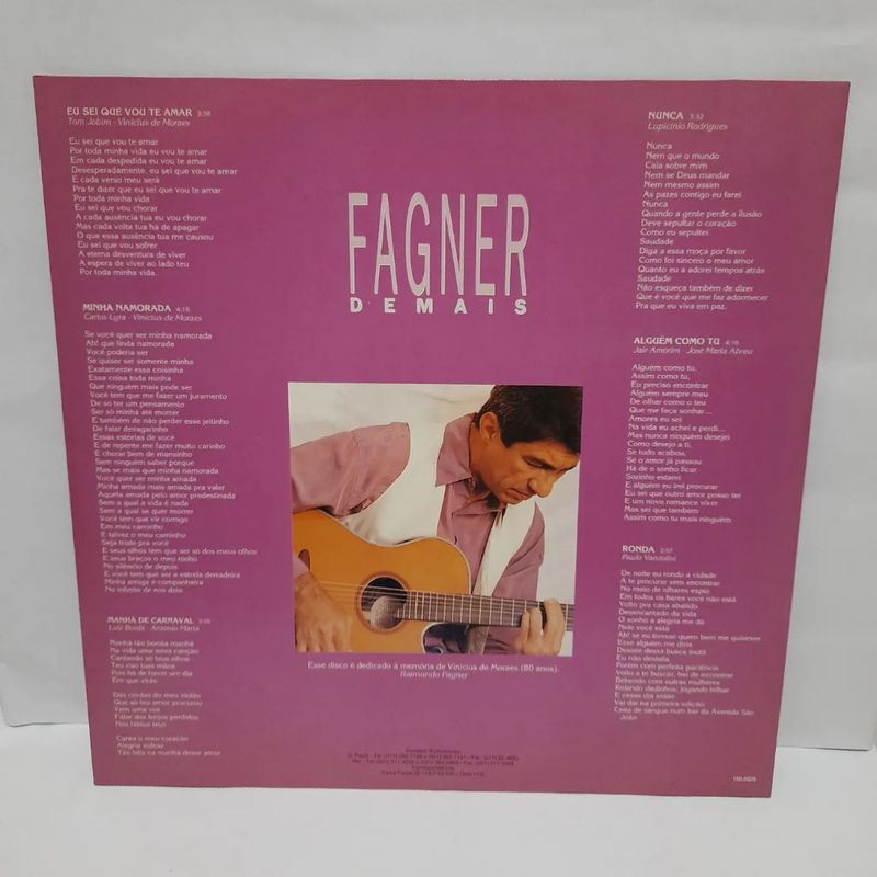 DVD Fagner - Me Leve Ao Vivo - Vinil Records - Lp