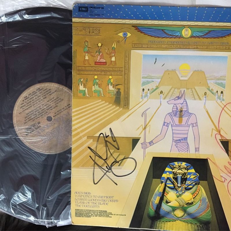Lp Vinil Iron Maiden Powerslave Autografado | Item de Música