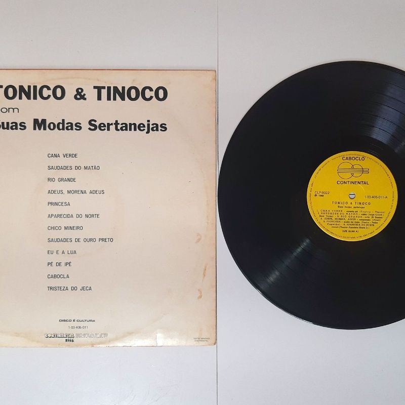 Lp Vinil Tonico e Tinoco - Suas Modas Sertanejas 1968 Regravação