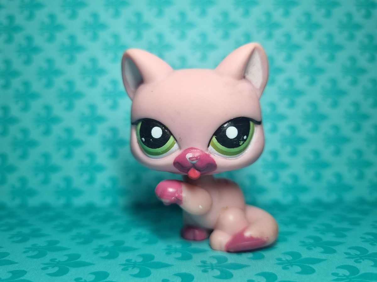 Lps Littlest Pet Shop Gato Rosa Cartuxo | Brinquedo Hasbro Usado ...