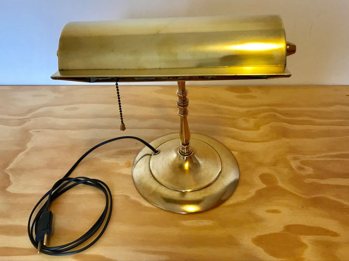 Luminaria Antiga Banker Lamp Móvel de Antiquário Emeralite Usado