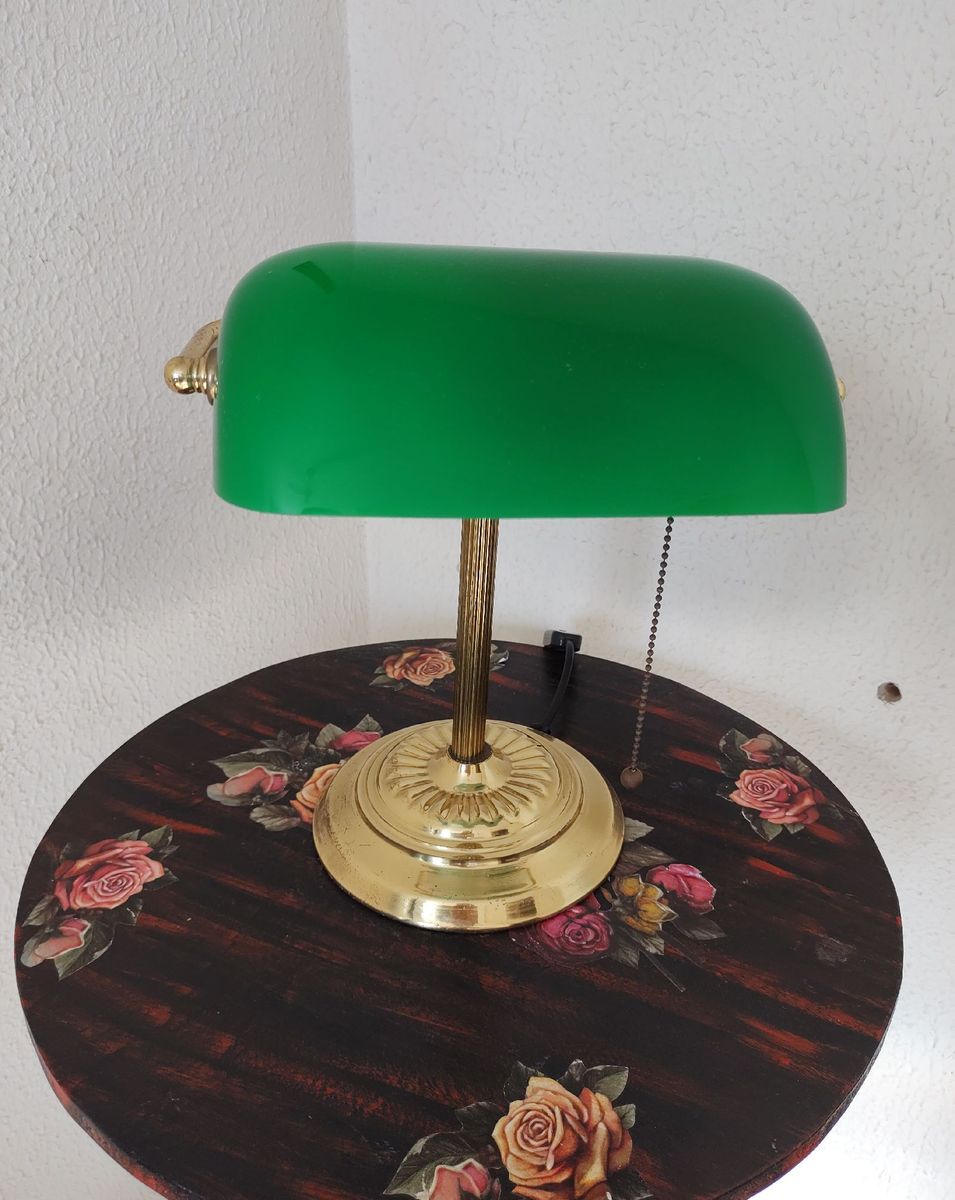 Luminária Banker Antiga Móvel de Antiquário Usado 54157820 enjoei