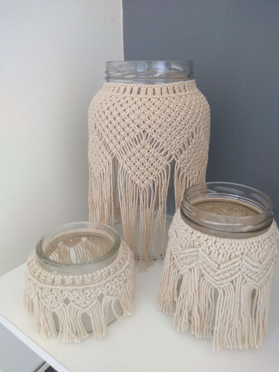 luminaria macramé - decoração artesanal