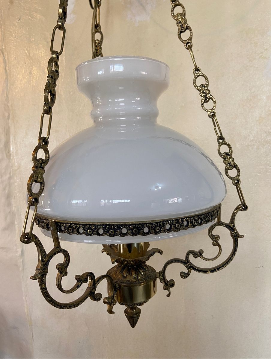 Lustre Antigo em Bronze Móvel de Antiquário Usado 74546935 enjoei