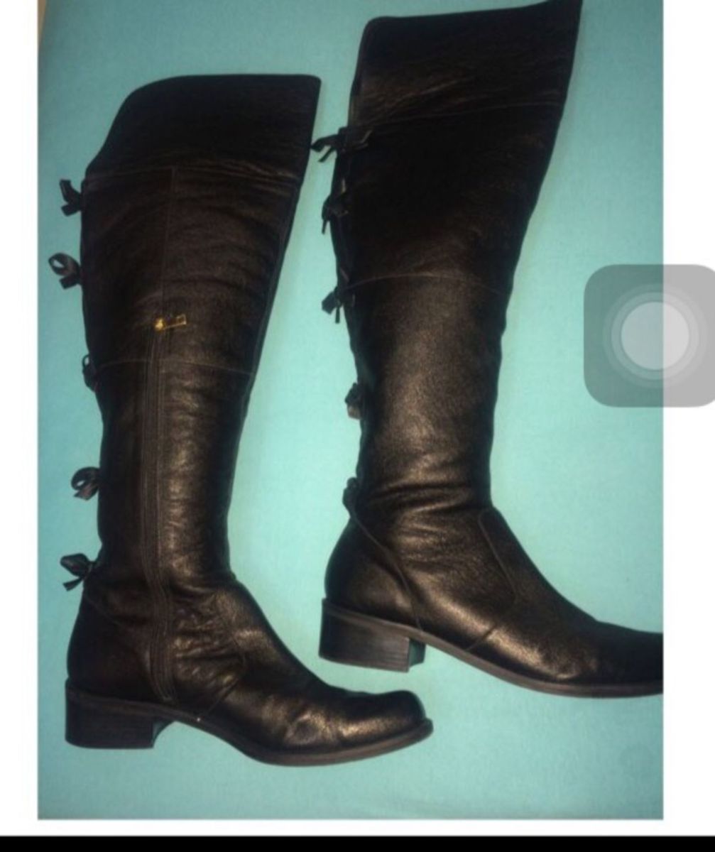 bota luz da lua over knee laços