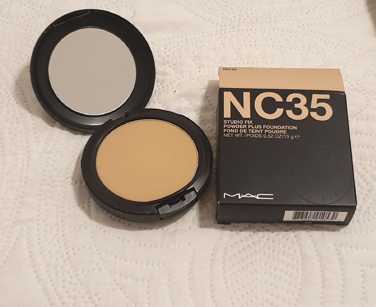 Mac Nc35 Studio Fix Powder Plus Foundation Novo | Maquiagem Feminina ...