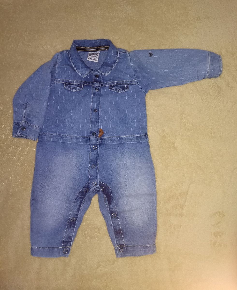 Macacao Bebe Rn Jeans Estiloso Roupa Infantil Para Bebe Sonho Magico Usado Enjoei