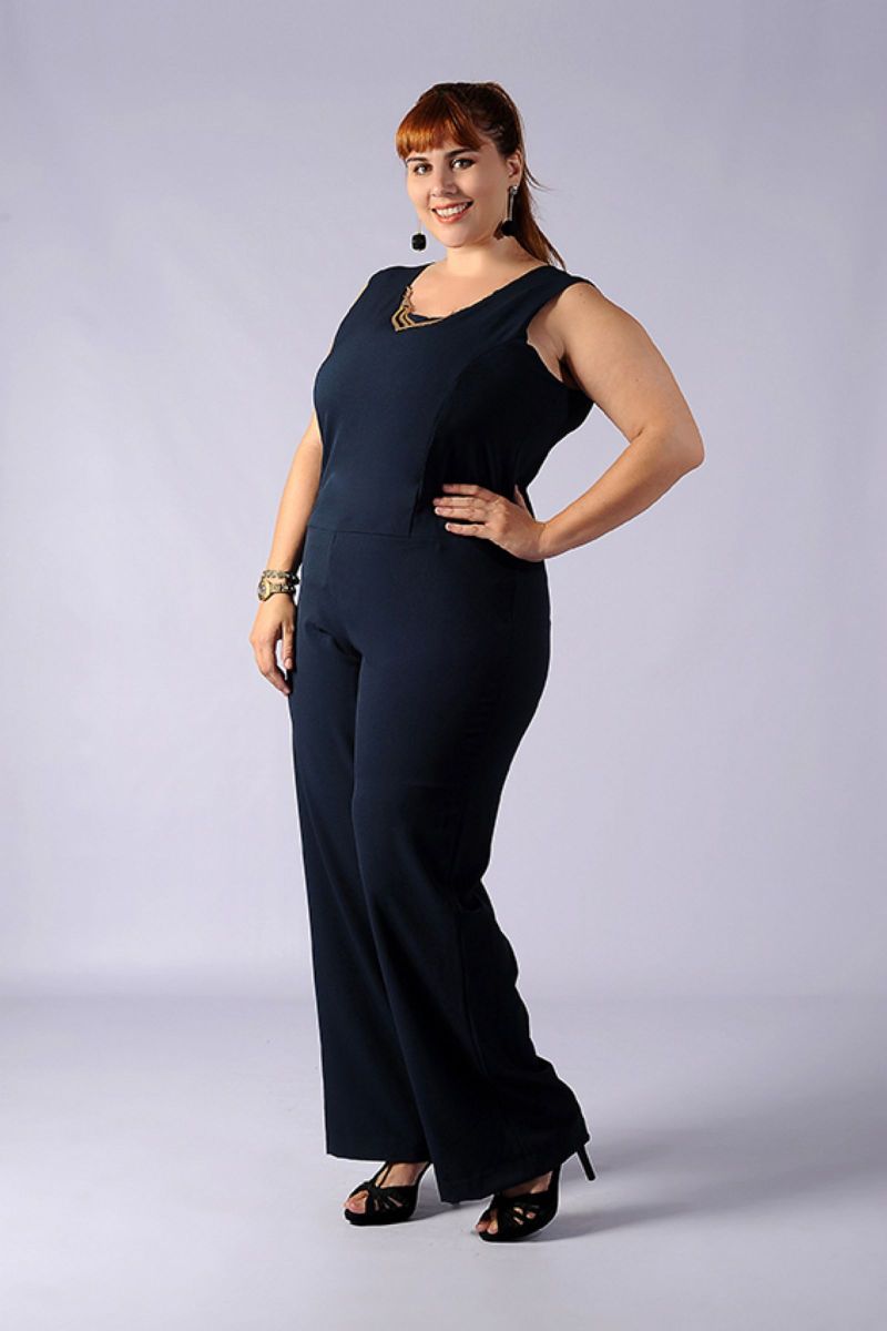 macacao crepe plus size