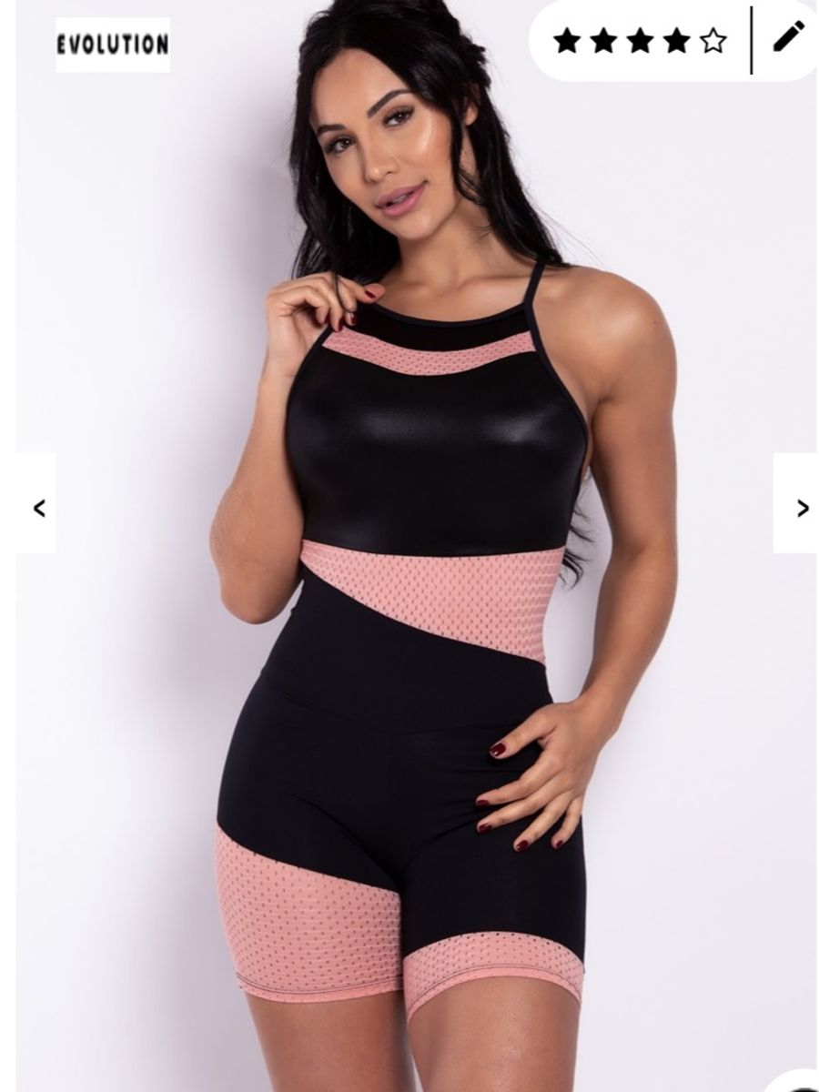 macacão curto fitness