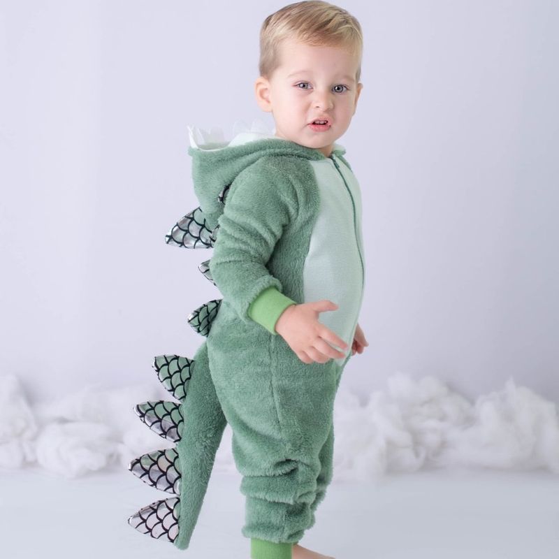 Macacao Dinossauro Infantil Fantasia Bebê Fante Baby Kid Nunca