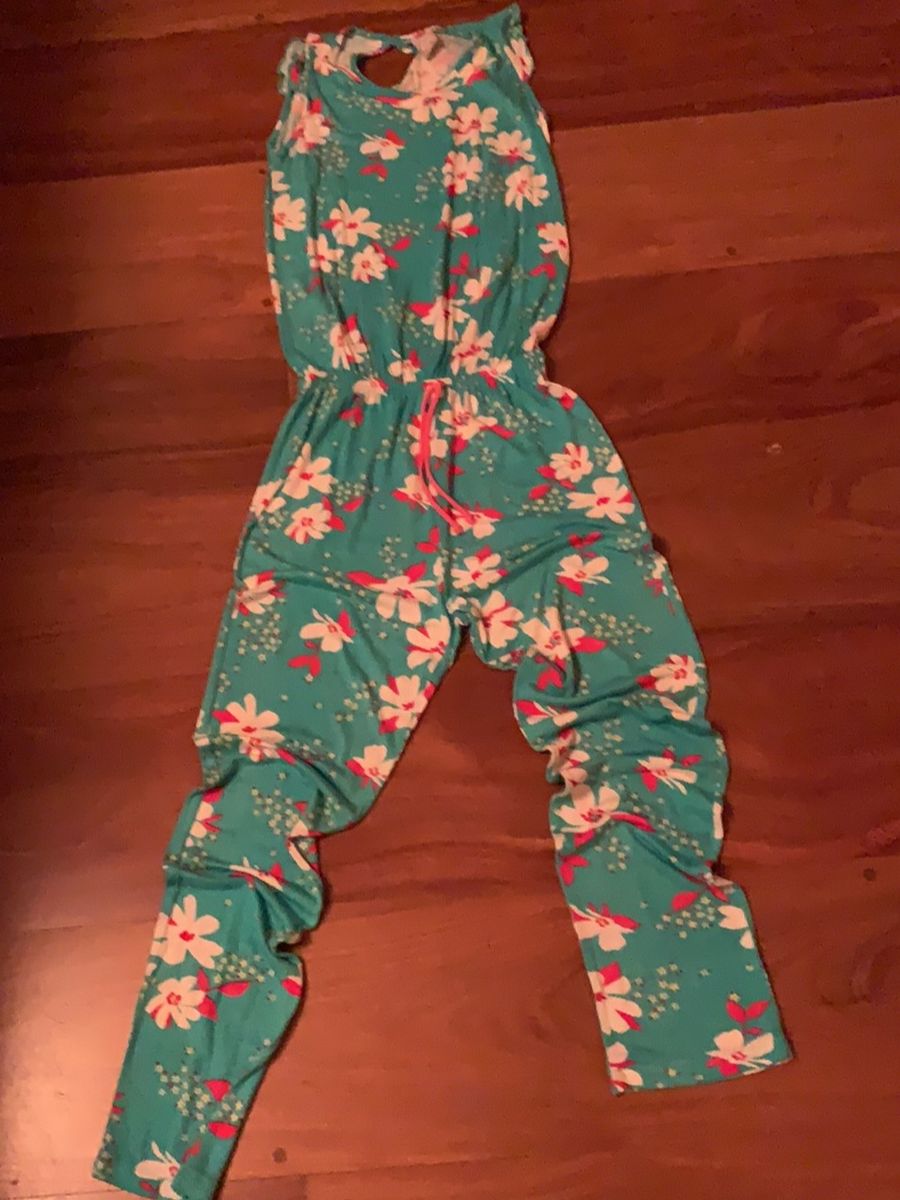 macacão longo de malha estampado