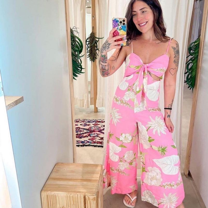 Macac o Farm Calor Floral Neon M Macac o Feminino Farm Nunca