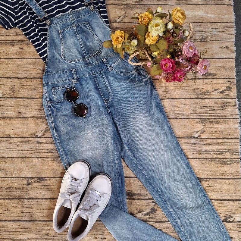 Jardineira Jeans Vintage Jardineira Liberty Vintage Y2K Algodão