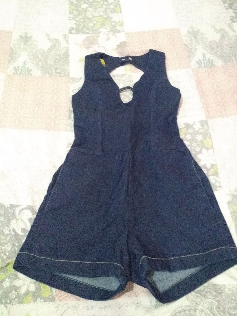 macacao curto jeans