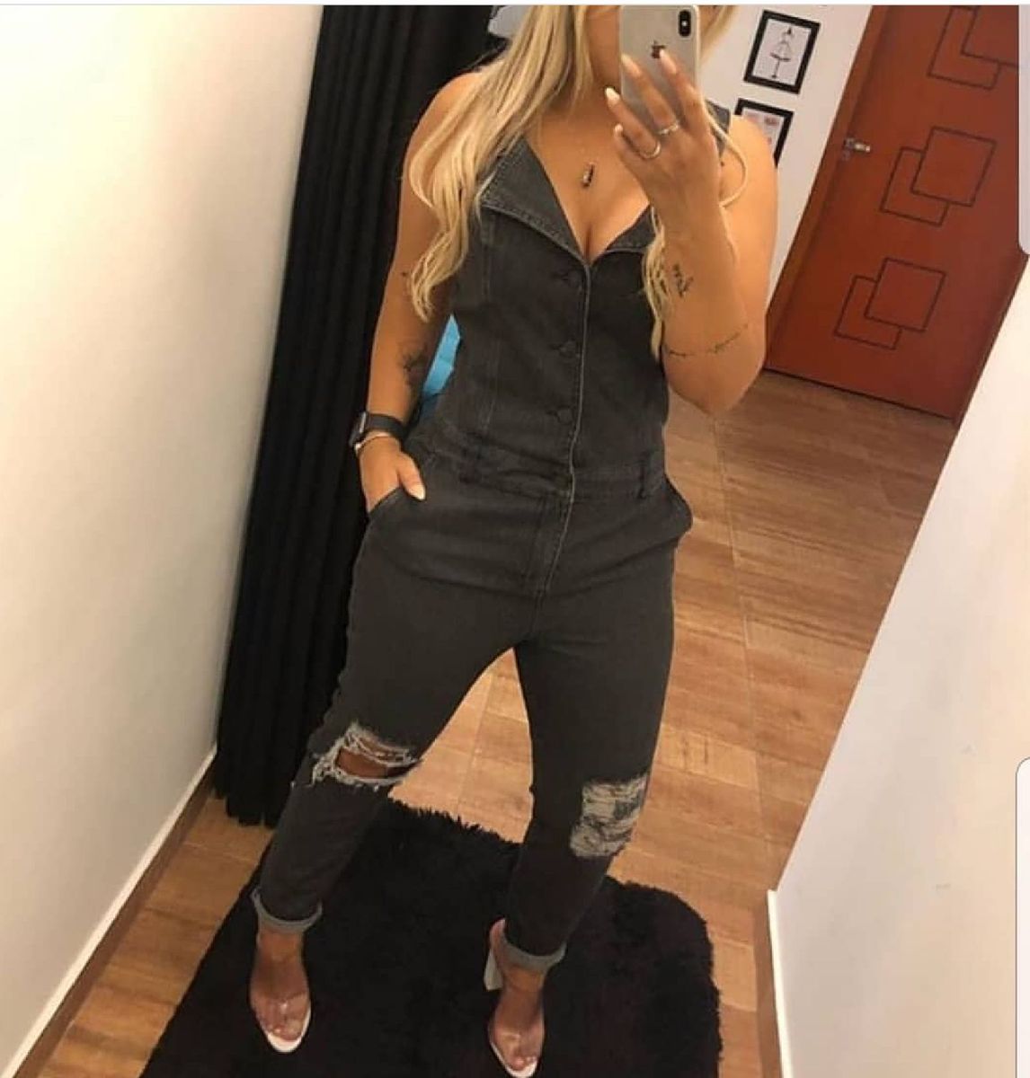 Macacao Jeans Destroyed Bebela Macacao Feminino Bebela Jeans Nunca Usado Enjoei