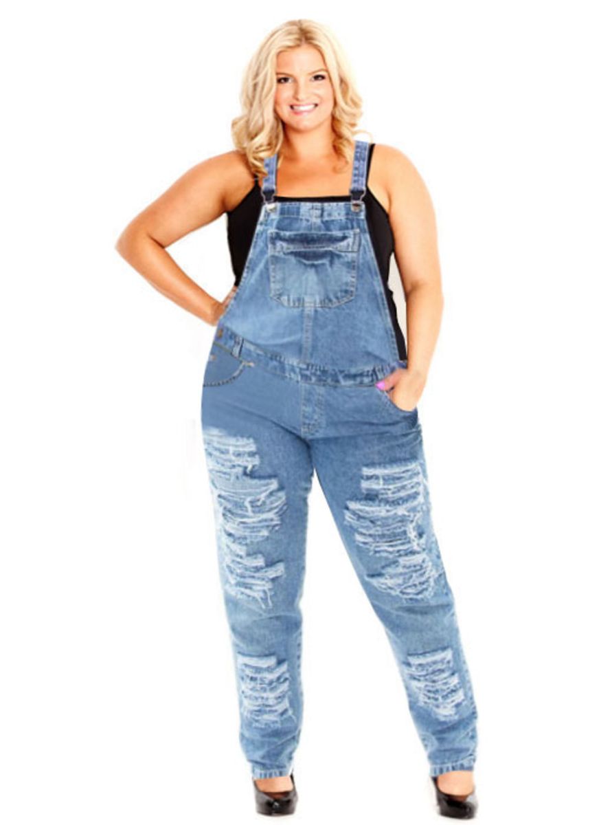 macacao jeans plus size