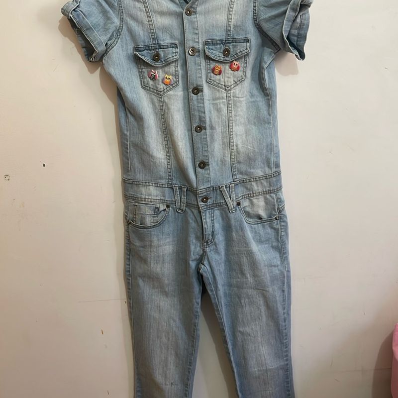 Macacão Jeans Estilo Mecânico Macacão Feminino Usado 101671134 enjoei