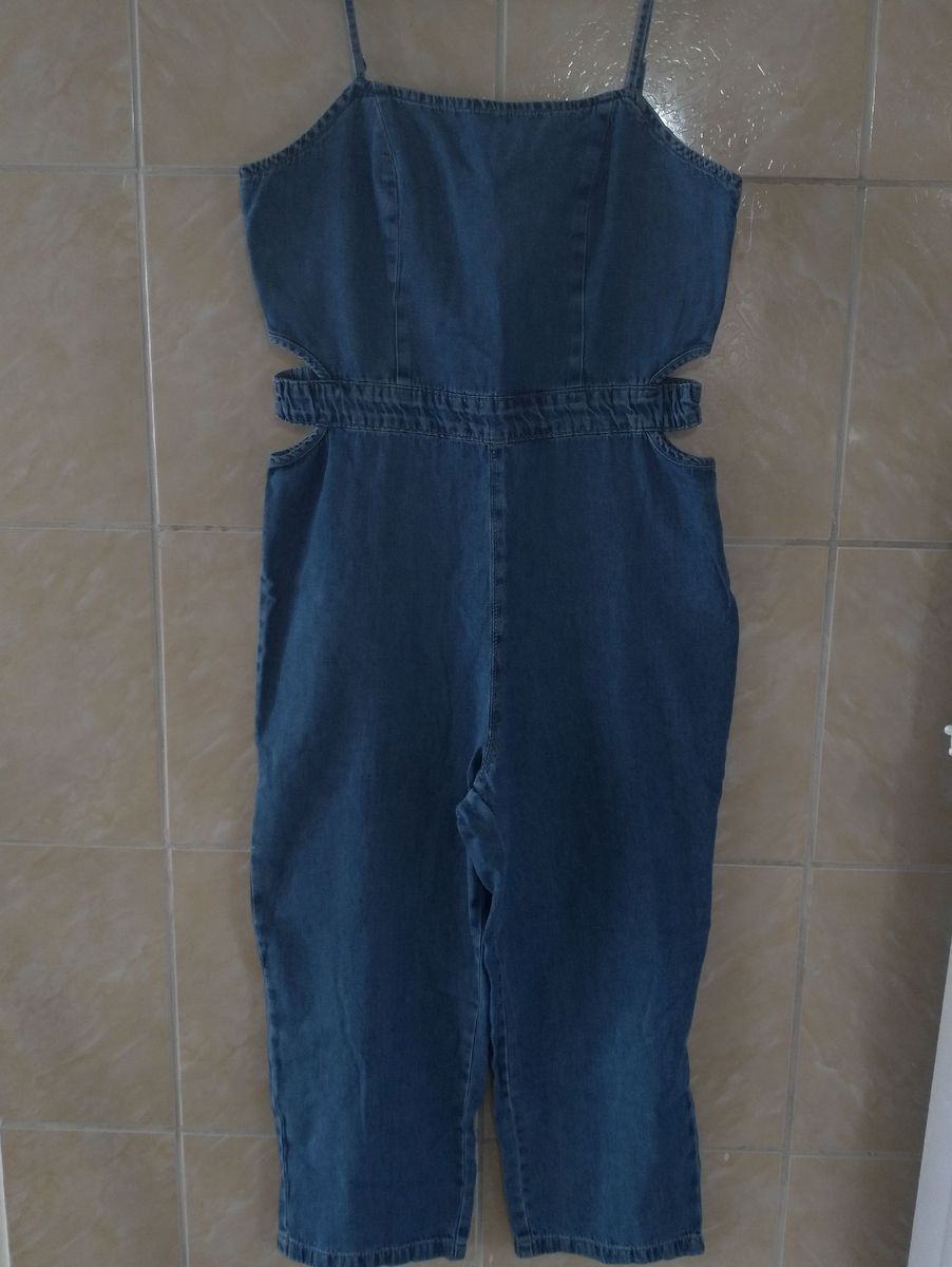 macacão jeans pantacourt renner