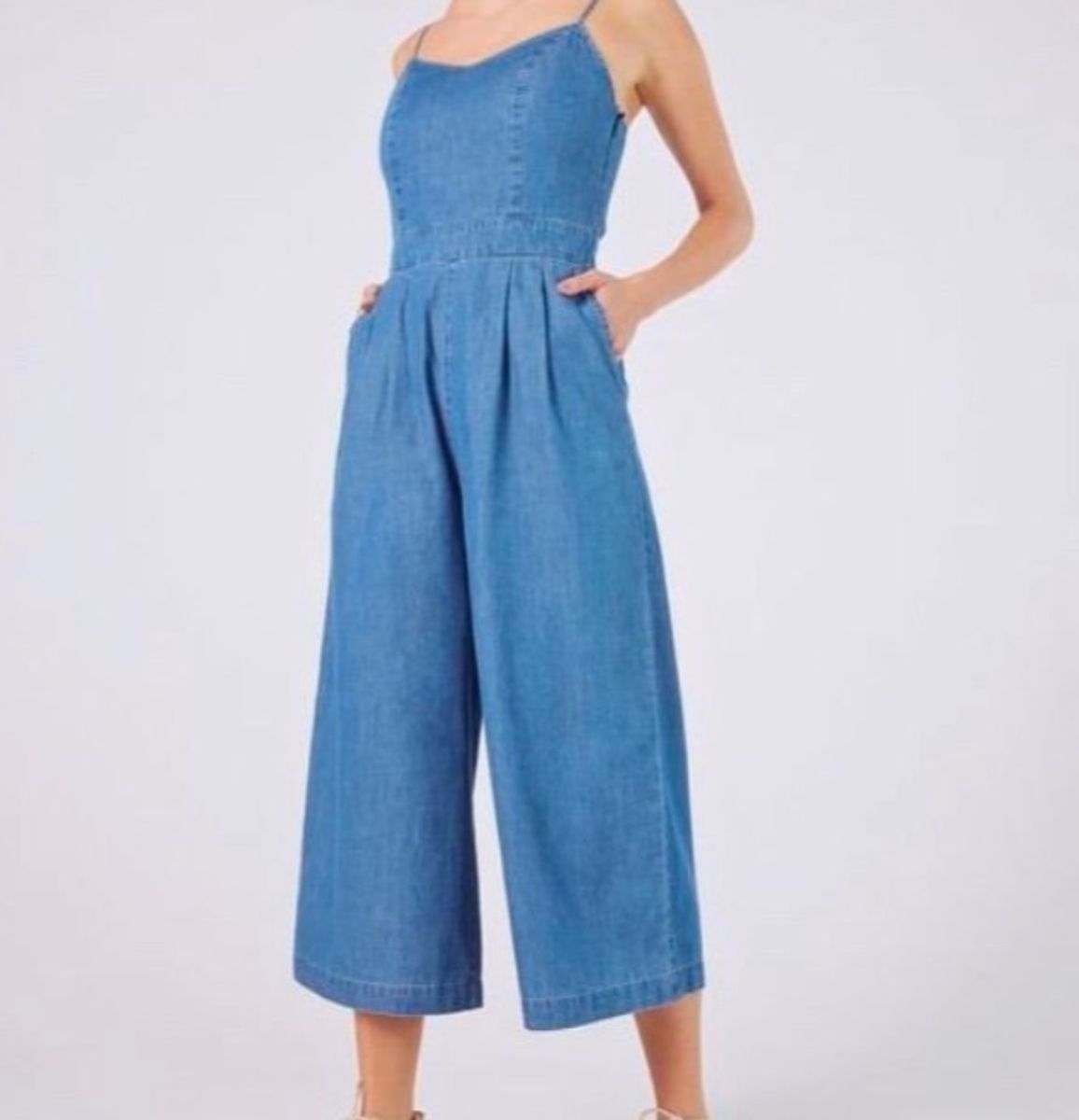 macacão pantacourt jeans renner
