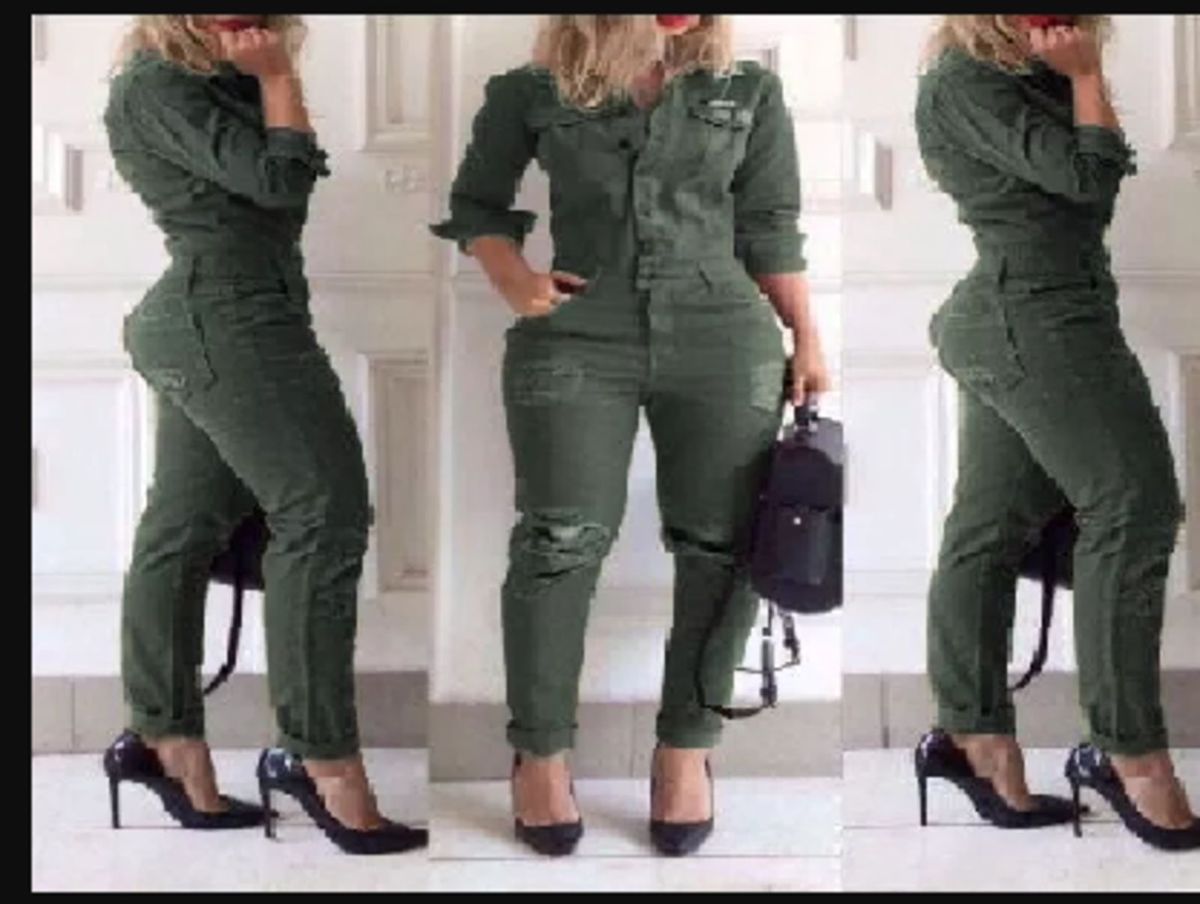 vestido jeans verde militar