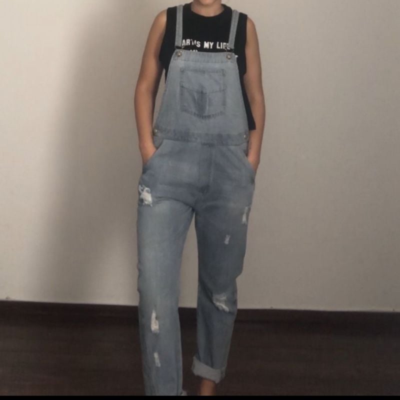 Macacão jeans best sale feminino vintage