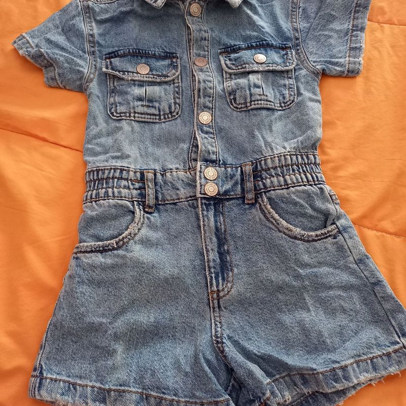 Macacão Jeans Zara Roupa Infantil para Menina Zara Nunca Usado 94191512  enjoei