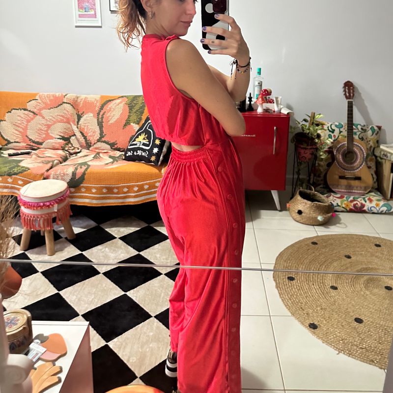 Nike red jumpsuit top