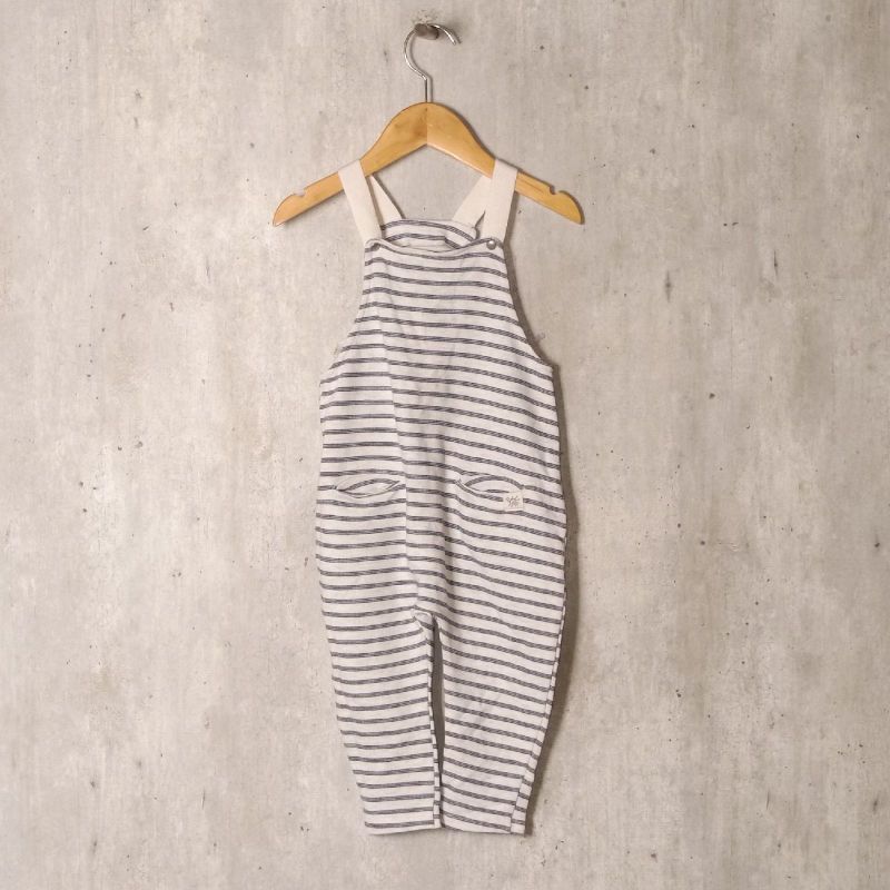 Macacão Off White e Azul Listrado Zara Baby Roupa Infantil para