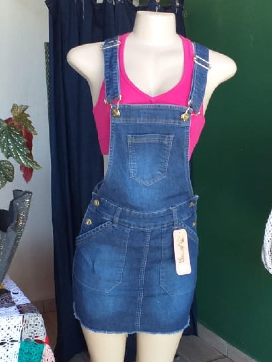 macaquinho saia jeans