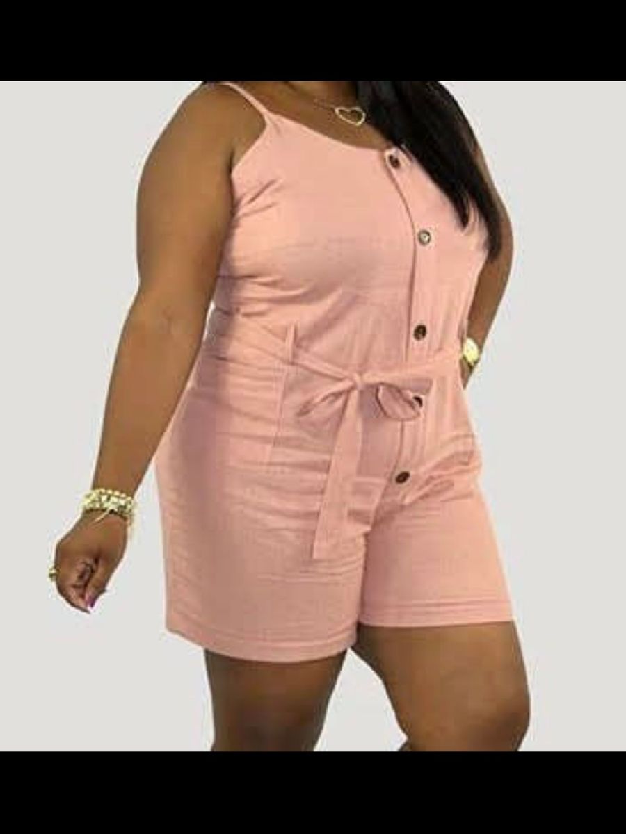 macaquinho de linho plus size