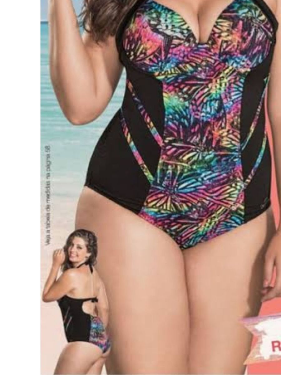 Maiô Feminino Aqua Eve Com Controle De Barriga - Modelo Vintage, Bojo Removível - Tamanho GG