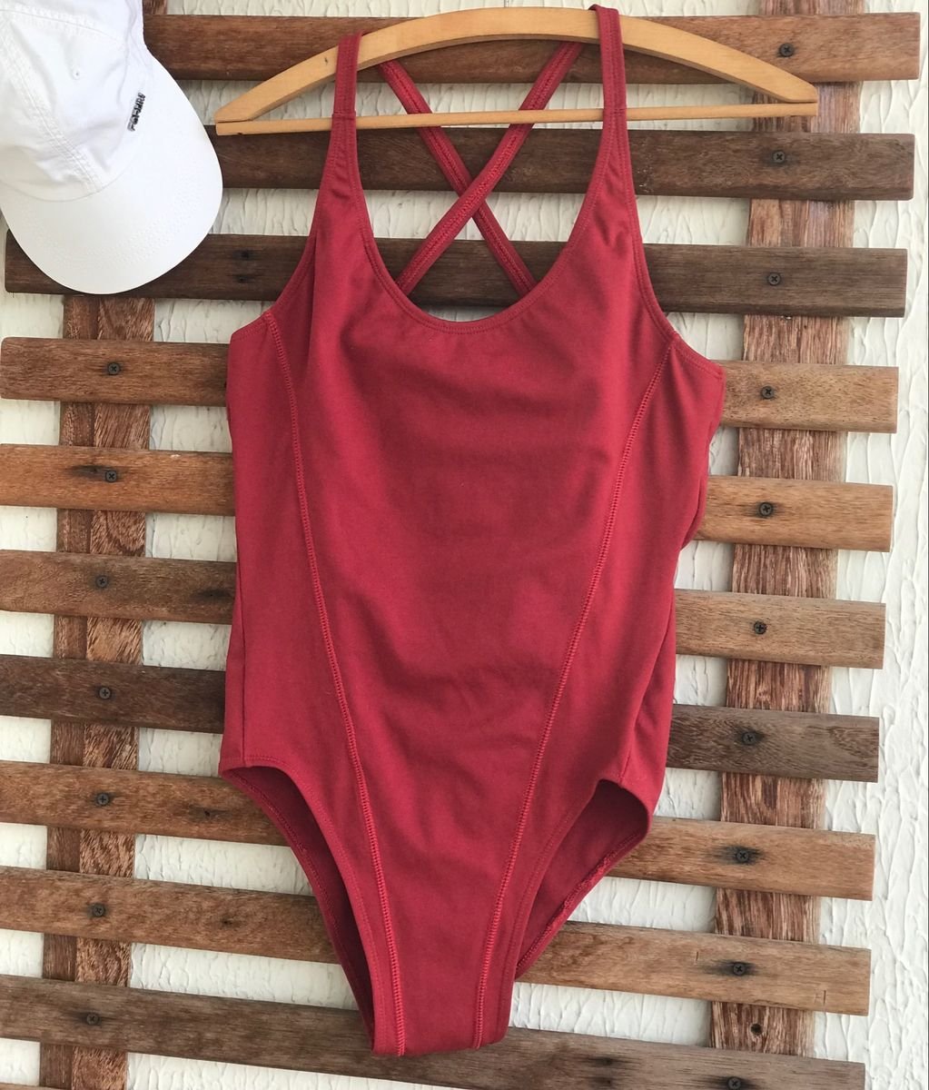 Maiô Body Vermelho Vintage Cgc, Moda Praia Feminina Vintage Usado 95023768