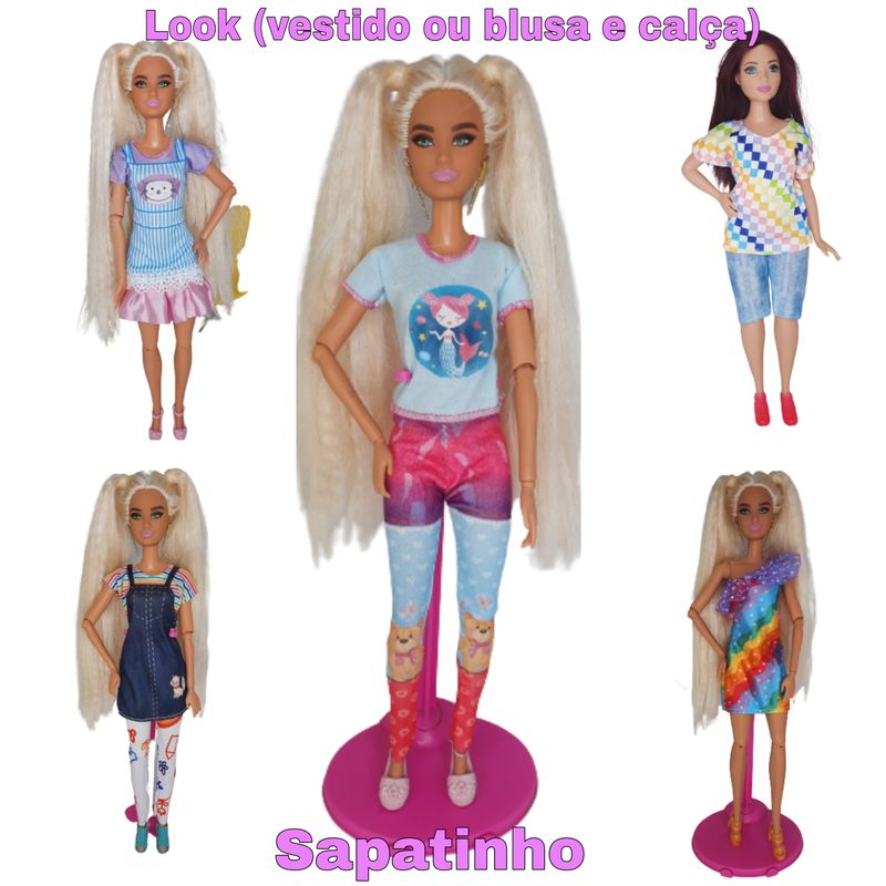 Conjunto de roupas de boneca barbie original, acessório de meninas, bolsa,  traje para boneca de 30cm