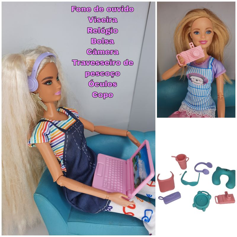Conjunto de roupas de boneca barbie original, acessório de meninas, bolsa,  traje para boneca de 30cm