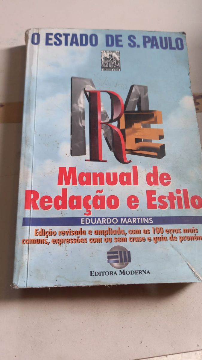 Manual De Redação E Estilo, Eduardo Martins | Livro Livro Usado ...