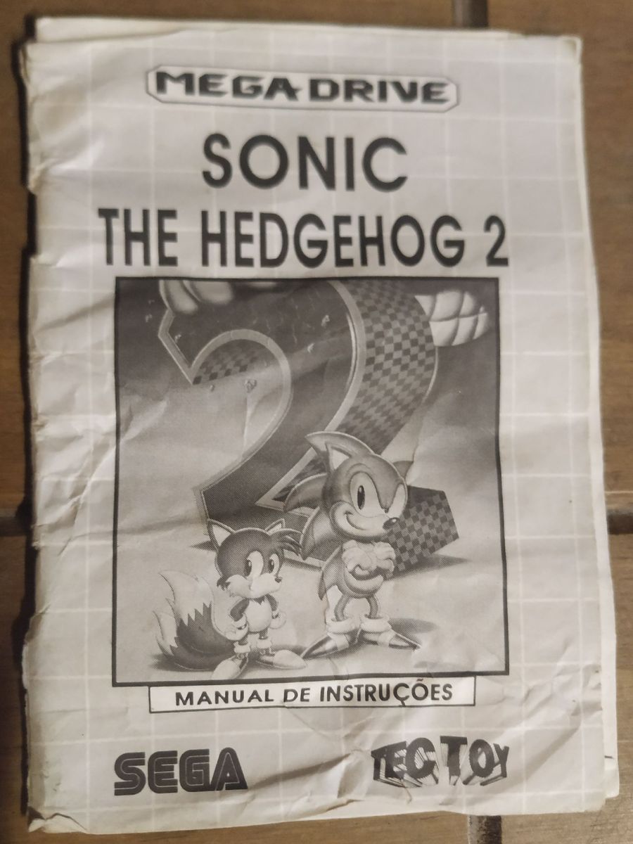 Manual Sonic 2 Mega Drive Antigo Jogo de Computador Sega Usado