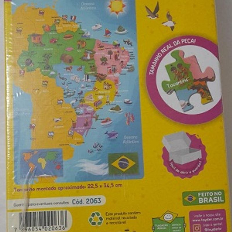 Quebra Cabeças Mapa Do Brasil 100 Peças - Toyster - A sua Loja de