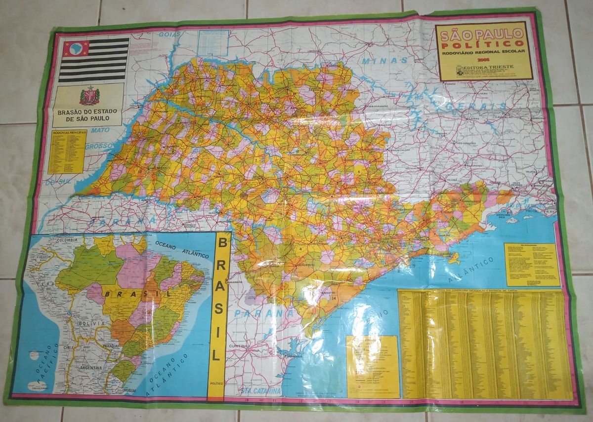 Mapa Estado São Paulo Grande 2008 Livro Editora Trieste Usado 79646143 Enjoei 0210