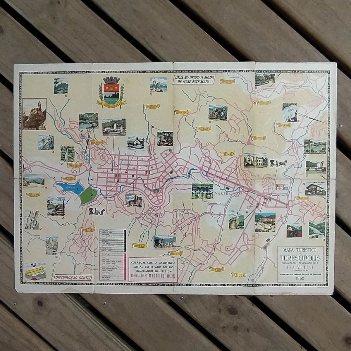 Mapa Turístico de Teresópolis - 1962 - Flumitur | Item de Papelaria ...