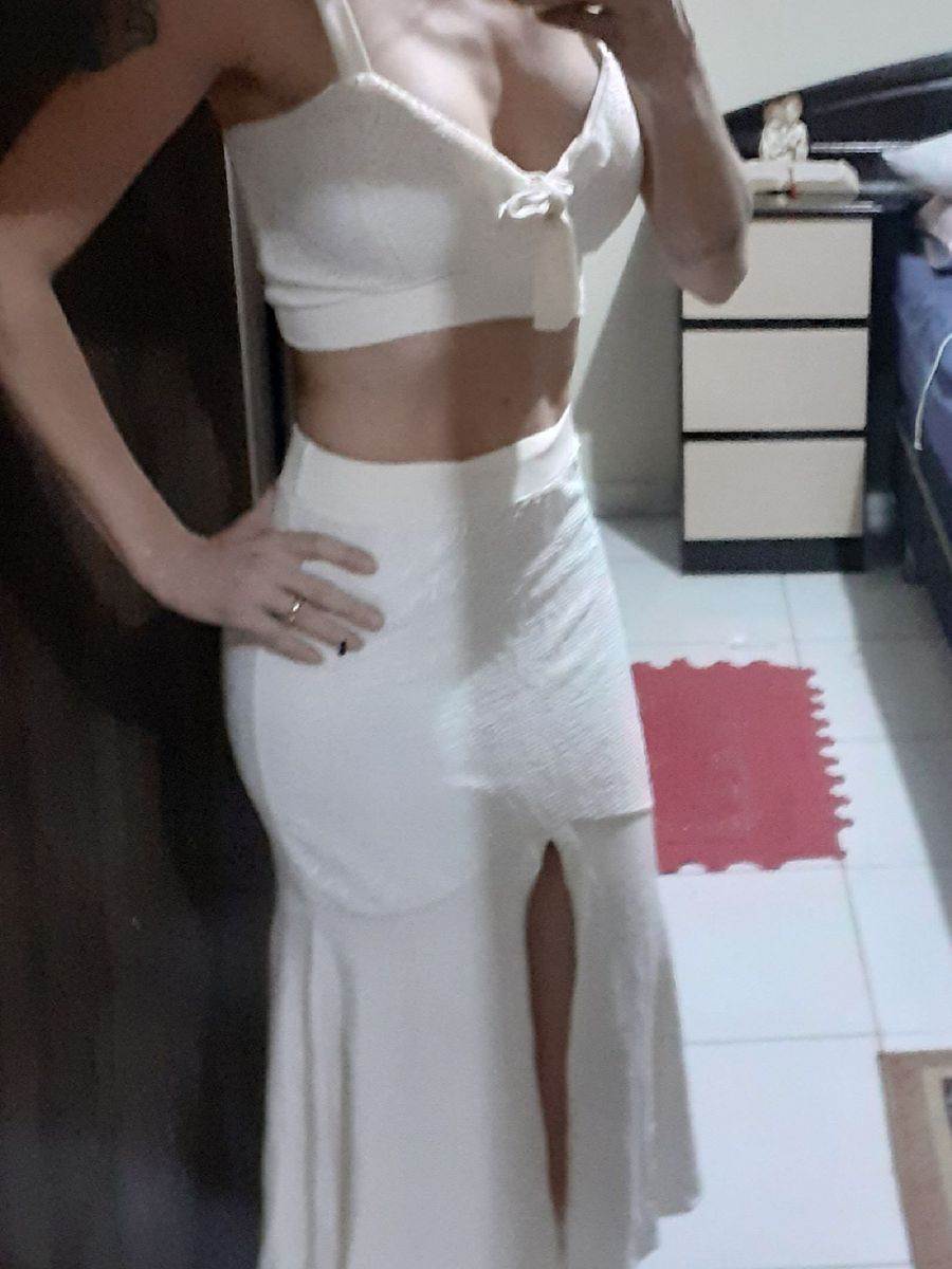 cropped e saia sereia