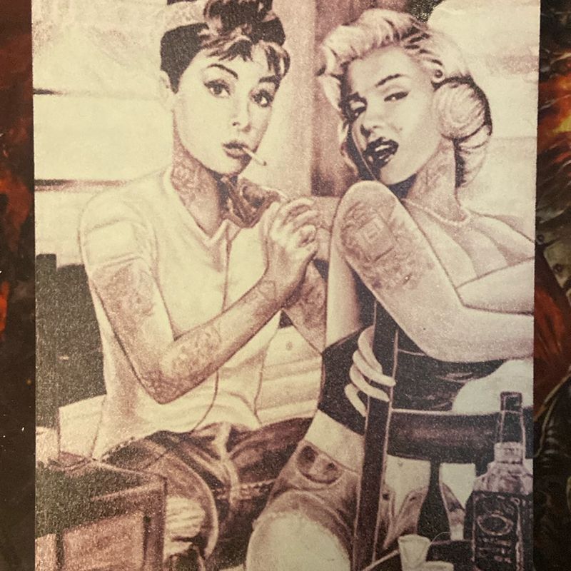 Audrey Hepburn Marilyn Monroe Wandposter 40x30cm - Dekorative Schauspieler Poster