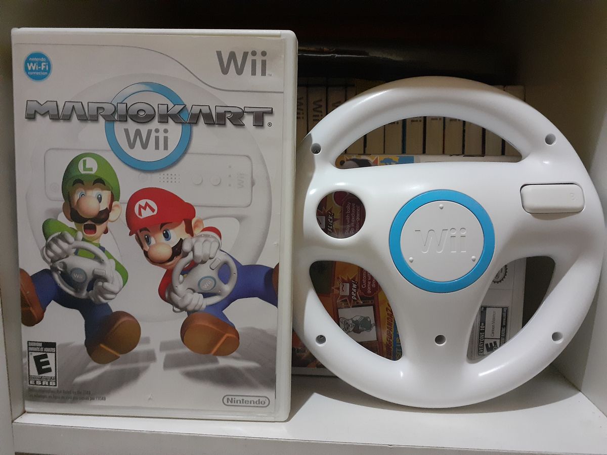 Mario Kart Wii Avec Volant Officiel - Jeu Complet En Français, Très Bon état