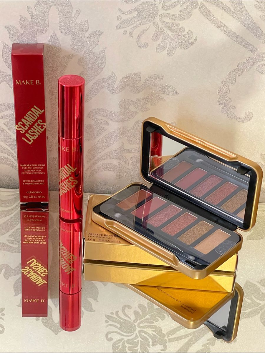 Máscara de Cílios Scandallashes Make B. e Paleta Gold Maquiagem