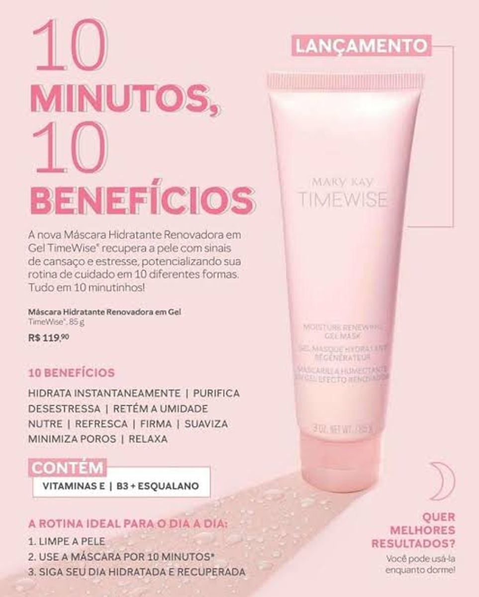 Máscara Hidrarante Renovadora em Gel Timewise Mary Kay Cosmético